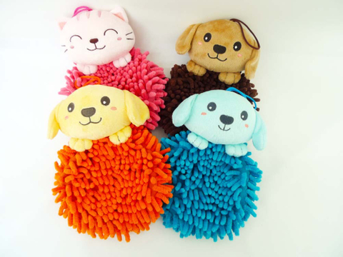 BK-0062 動物造型擦手巾, 雪尼爾擦手巾